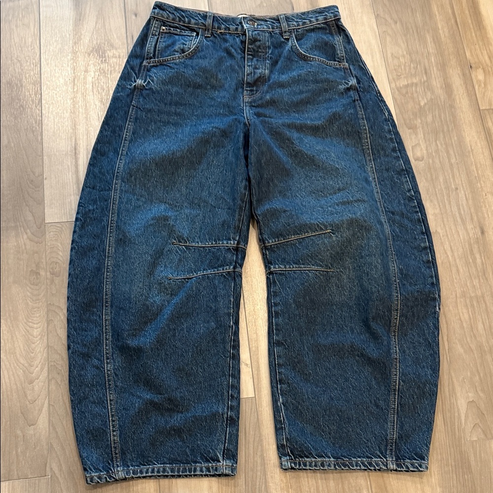 Free People We The Free Good Luck Mid Rise Wide Leg Barrel Jeans - Picture 7 of 12
